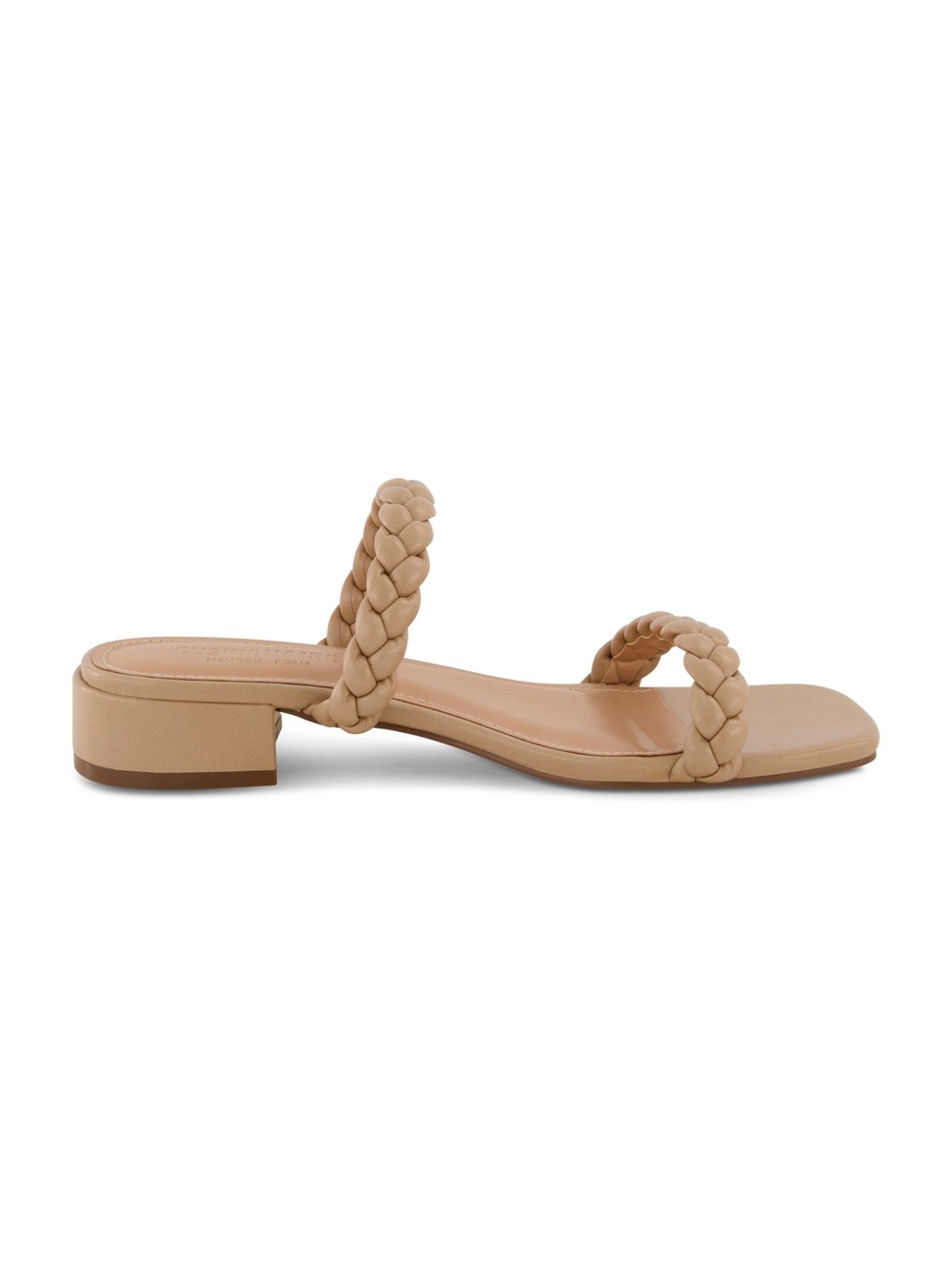 Sincerly Jules Braided Double-Strap Mules in Tan